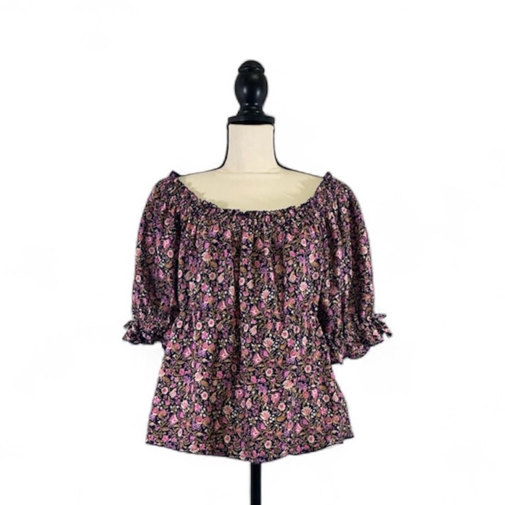 Old Navy Floral Smocked Peasant Top – Size Large